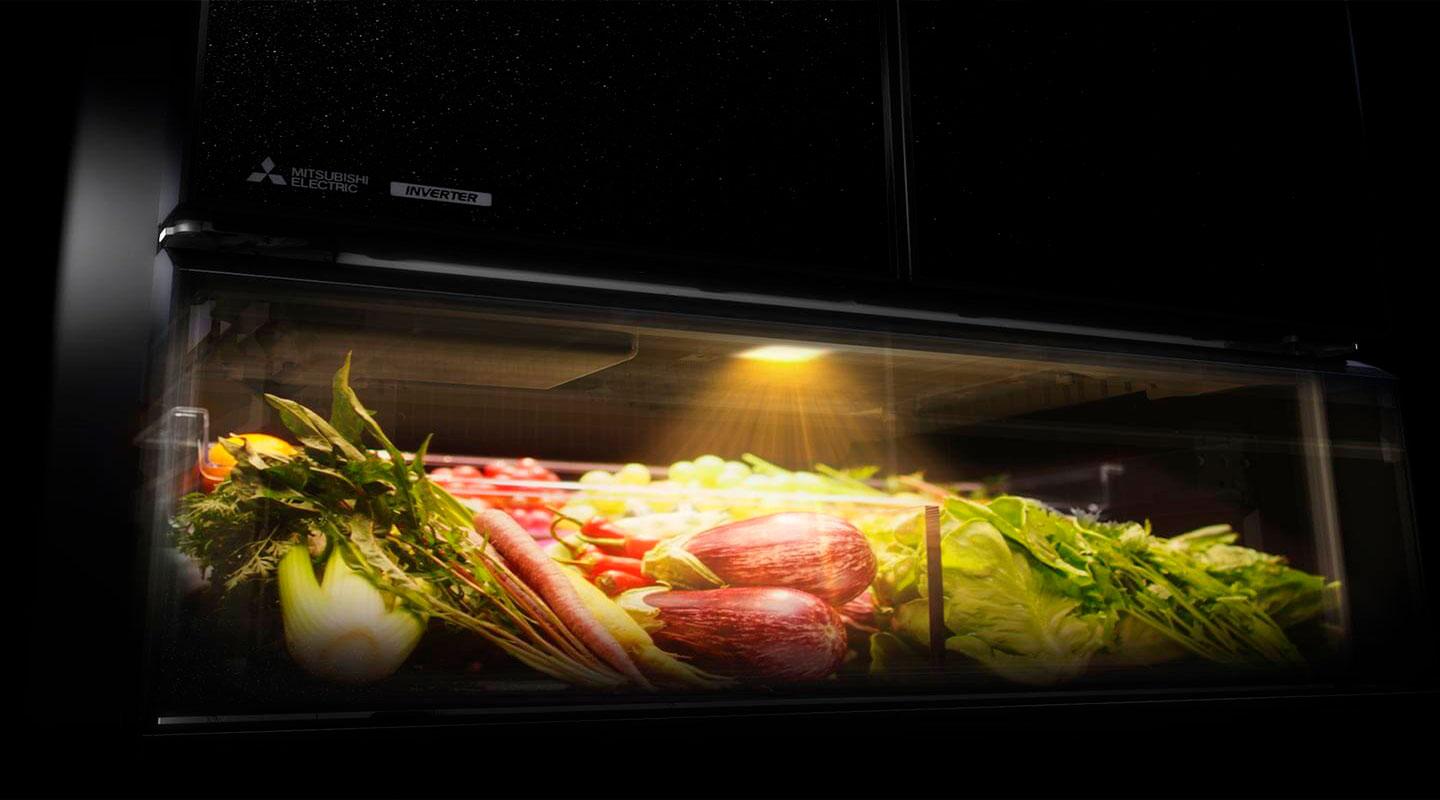 Ящик влажности Vitalight в холодильниках Mitsubishi